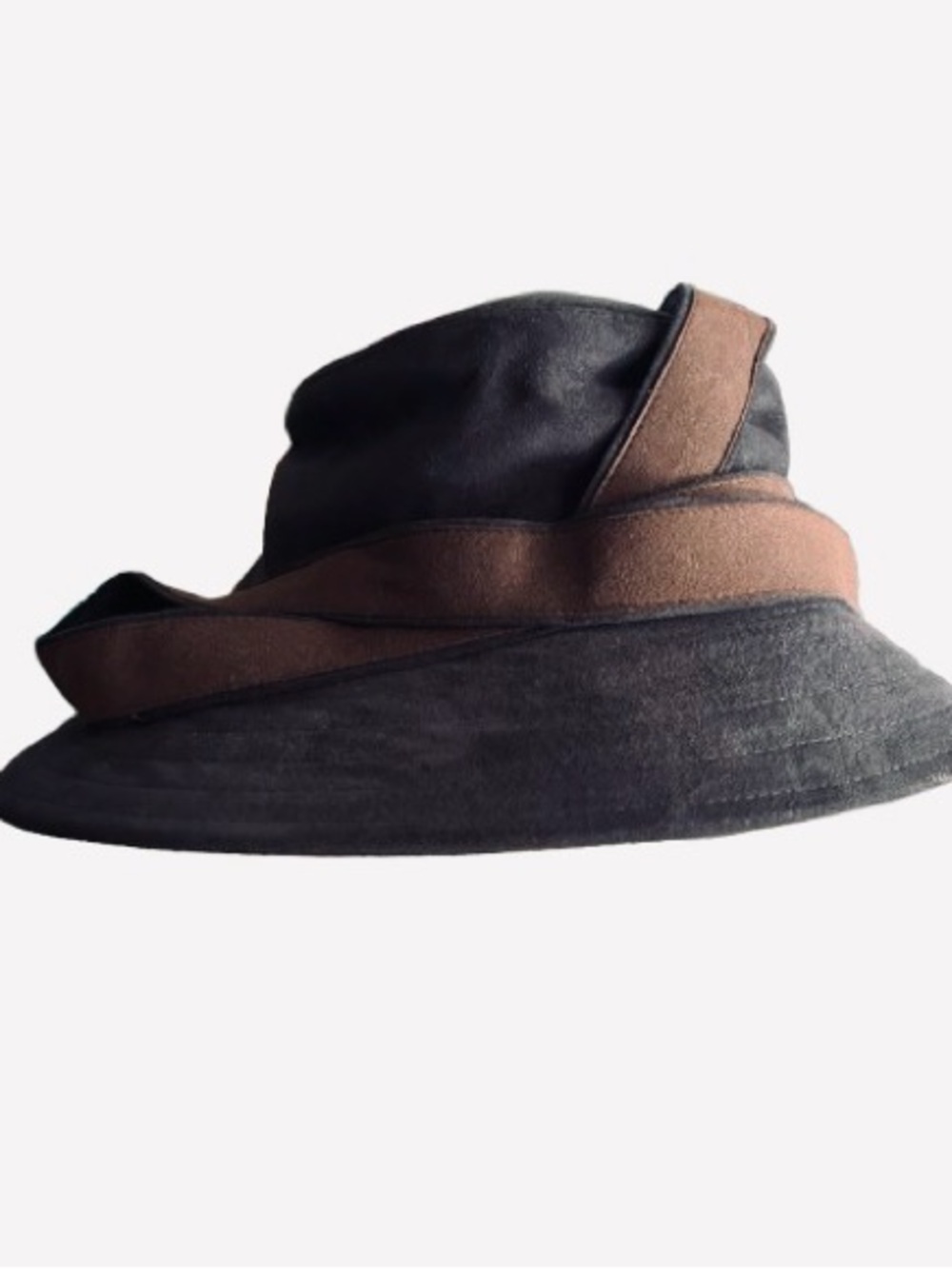 Vintage ERIC JAVITS Hat Weatherproof Fabric Brown Black 60s 70s - Picture 8 of 16